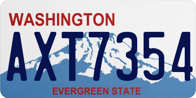 WA license plate AXT7354