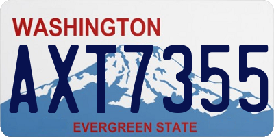 WA license plate AXT7355