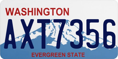 WA license plate AXT7356