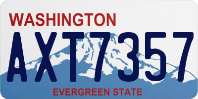 WA license plate AXT7357