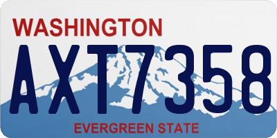 WA license plate AXT7358