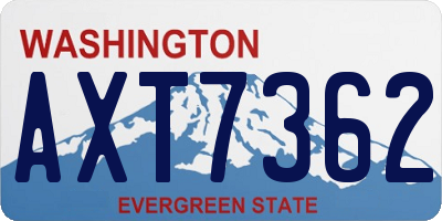 WA license plate AXT7362