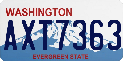 WA license plate AXT7363