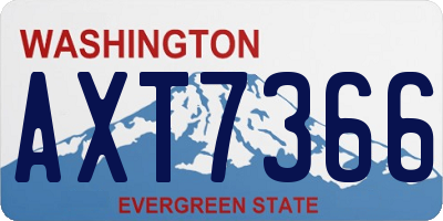 WA license plate AXT7366