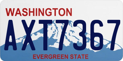 WA license plate AXT7367