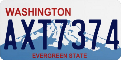 WA license plate AXT7374