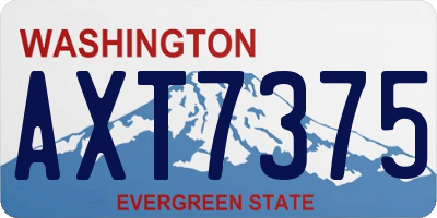 WA license plate AXT7375