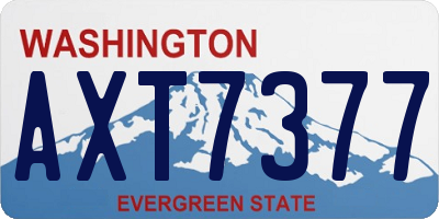WA license plate AXT7377
