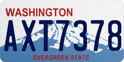 WA license plate AXT7378