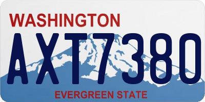 WA license plate AXT7380