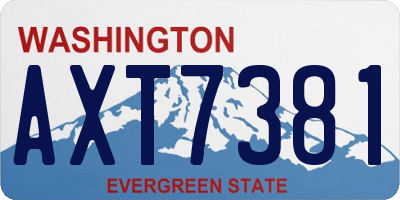 WA license plate AXT7381