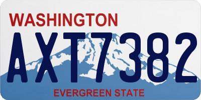 WA license plate AXT7382