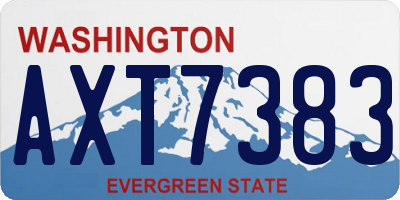 WA license plate AXT7383