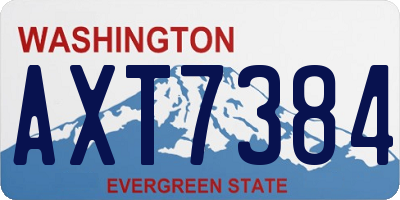 WA license plate AXT7384