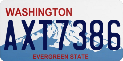 WA license plate AXT7386
