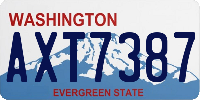 WA license plate AXT7387