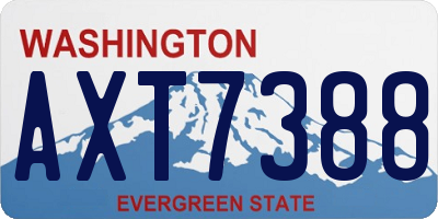 WA license plate AXT7388