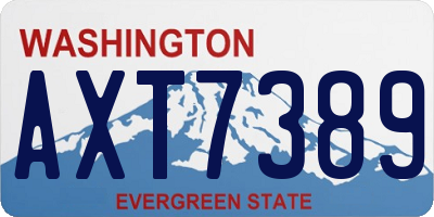WA license plate AXT7389