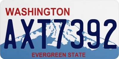 WA license plate AXT7392