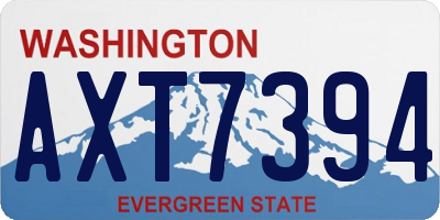 WA license plate AXT7394