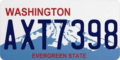 WA license plate AXT7398