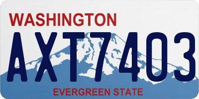 WA license plate AXT7403
