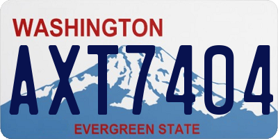 WA license plate AXT7404