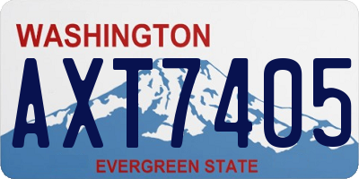 WA license plate AXT7405
