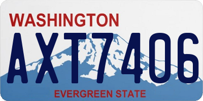 WA license plate AXT7406