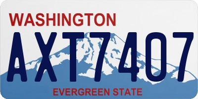 WA license plate AXT7407