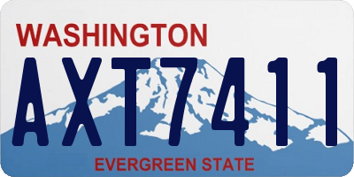 WA license plate AXT7411