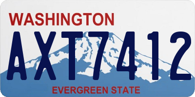 WA license plate AXT7412