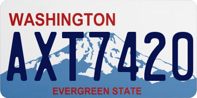 WA license plate AXT7420