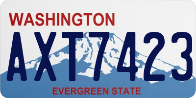 WA license plate AXT7423