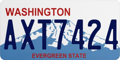 WA license plate AXT7424