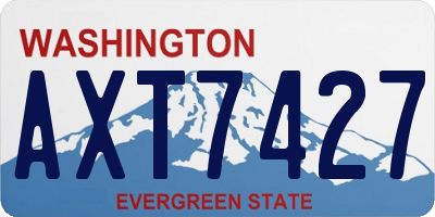 WA license plate AXT7427
