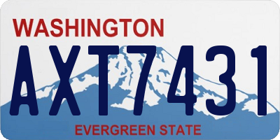 WA license plate AXT7431