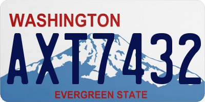 WA license plate AXT7432