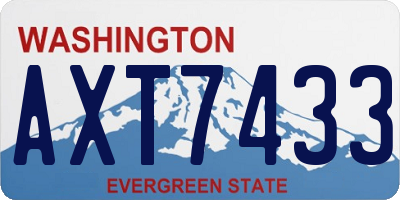 WA license plate AXT7433