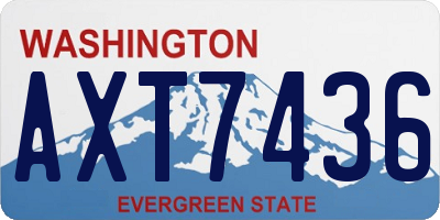WA license plate AXT7436