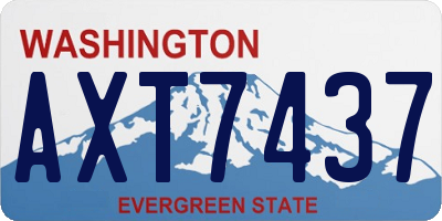 WA license plate AXT7437