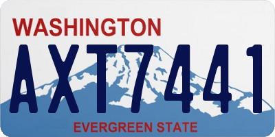 WA license plate AXT7441