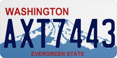 WA license plate AXT7443