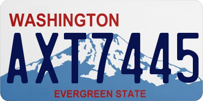 WA license plate AXT7445