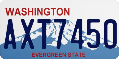 WA license plate AXT7450