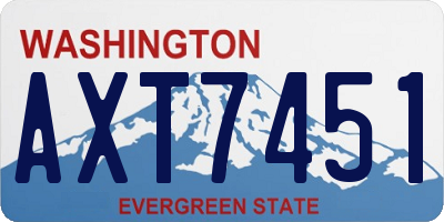 WA license plate AXT7451