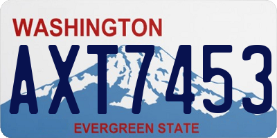 WA license plate AXT7453