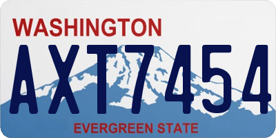 WA license plate AXT7454