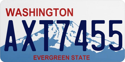 WA license plate AXT7455
