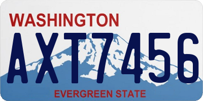 WA license plate AXT7456